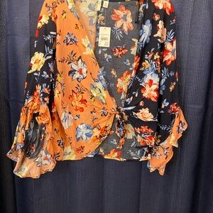 Floral Wrap Top - Multicolor